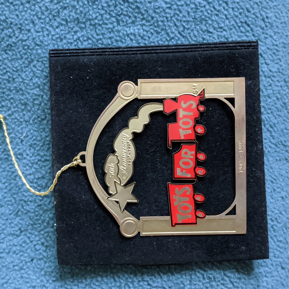 Christmas Toys for Tots Ornament Limited Edition 1997 24k Gold plated